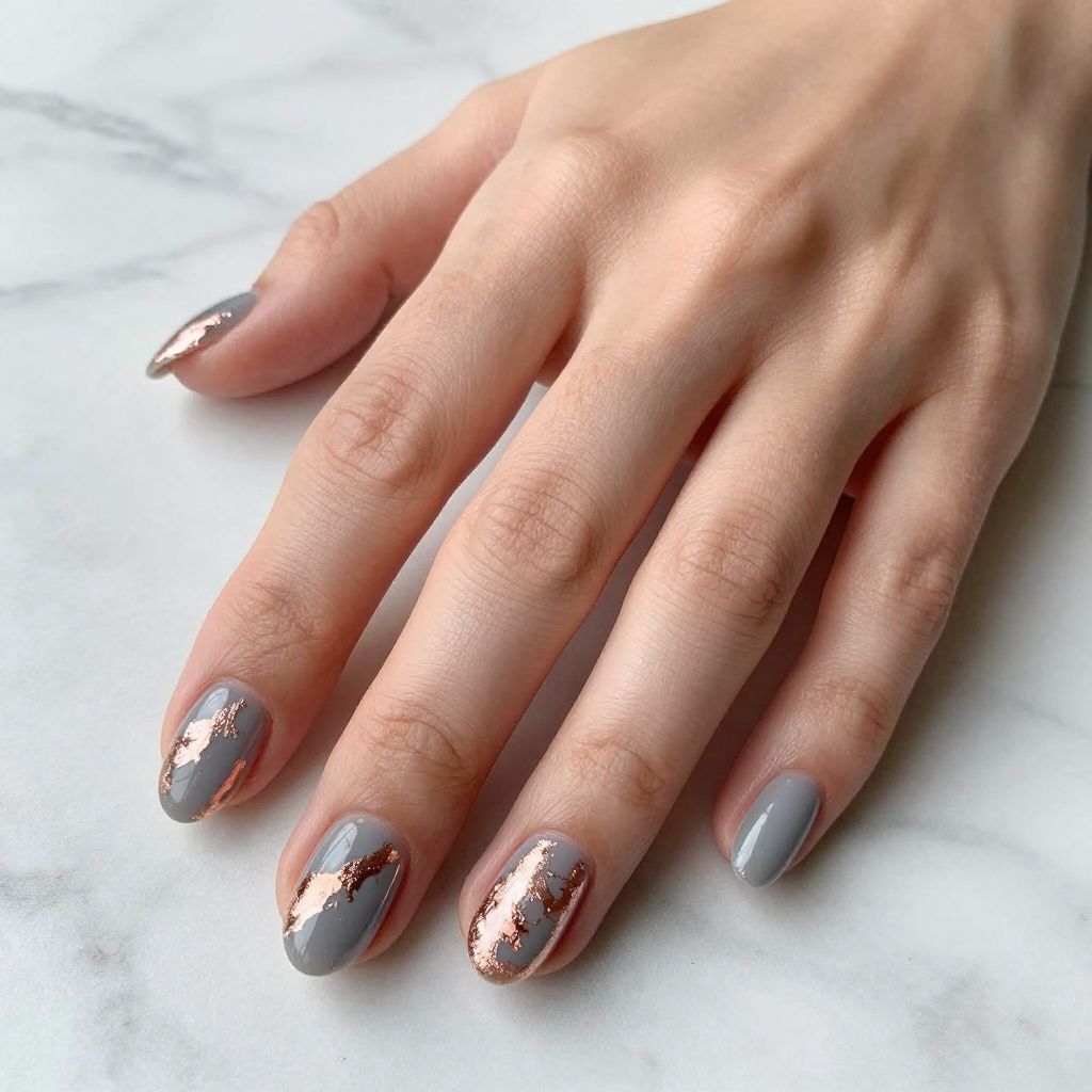 Grey nail idea 11