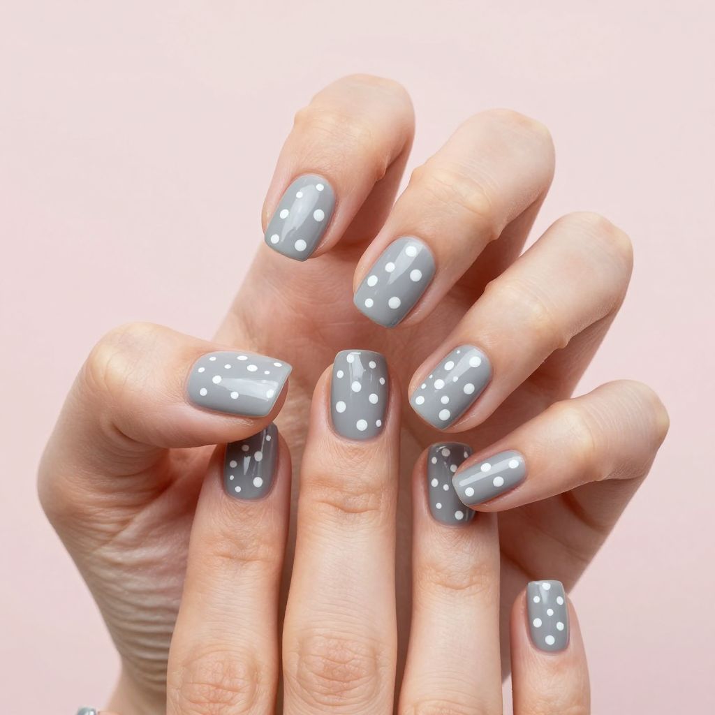 Grey nail idea 12