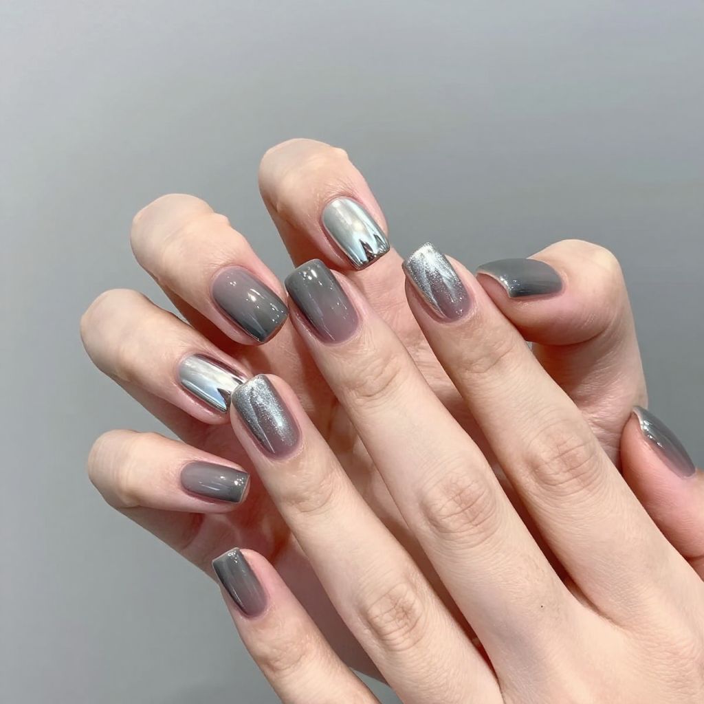 Grey nail idea 3
