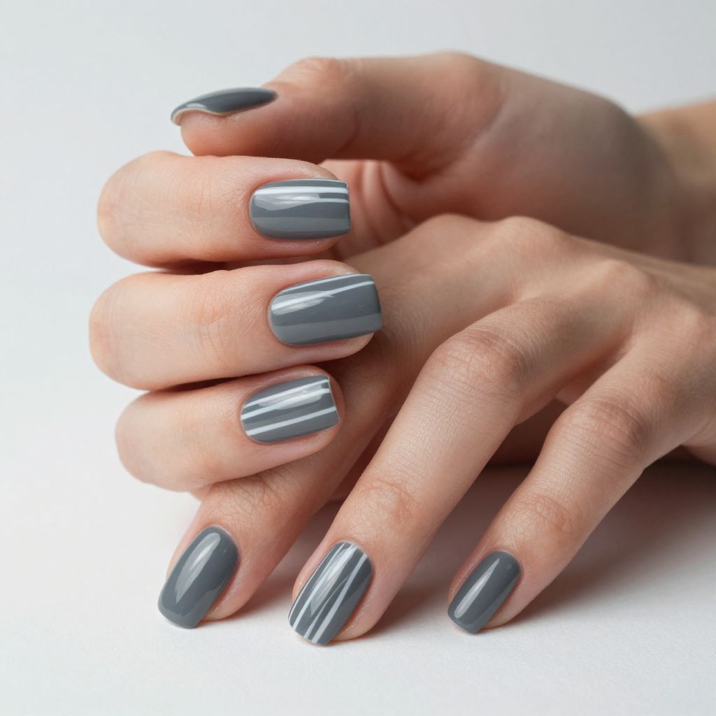 Grey nail idea 6