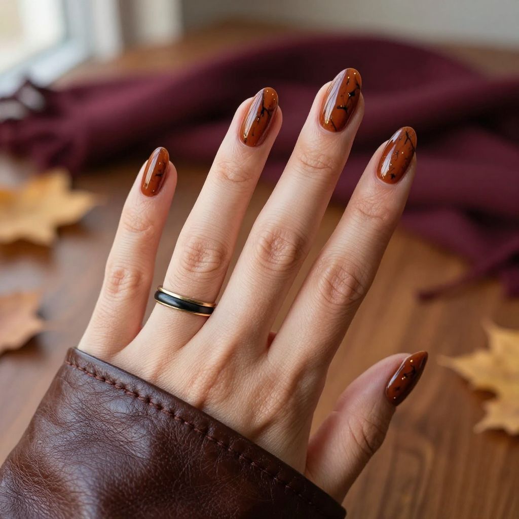 Rust Brown and Black Marble