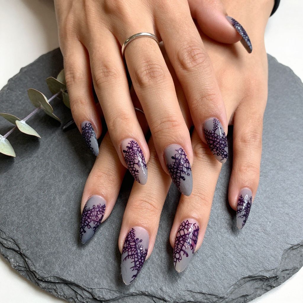 Tattered Lace Nail Design