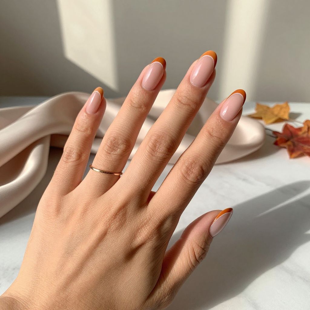 Pumpkin Orange French Tips