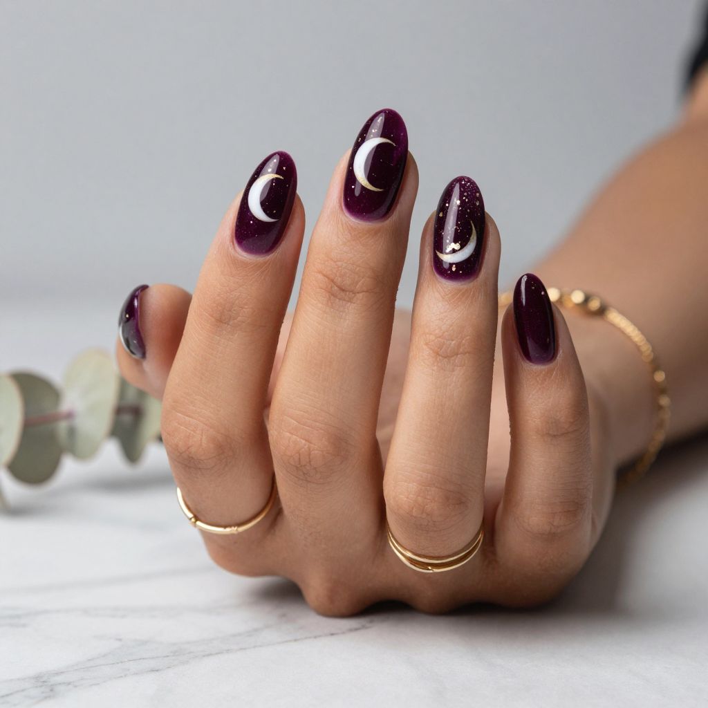 Purple Velvet With Moon Phases