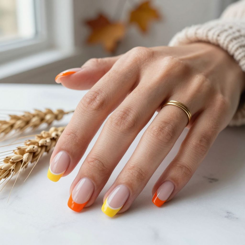 Candy Corn French Tips