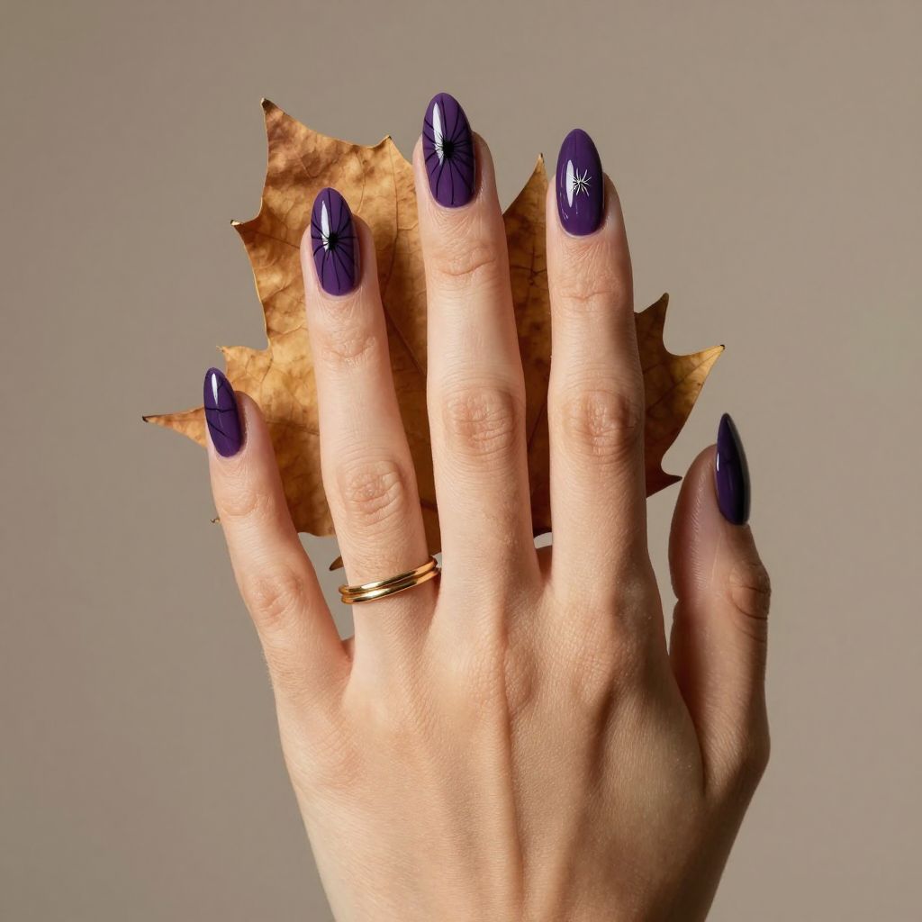 Spider Web Accent Nails
