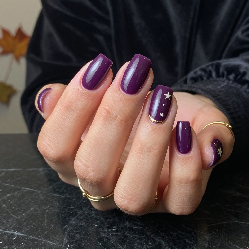 Deep Plum Square Nails