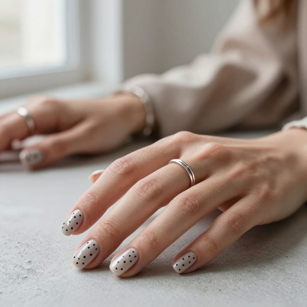 Smoky Gray Short Nails