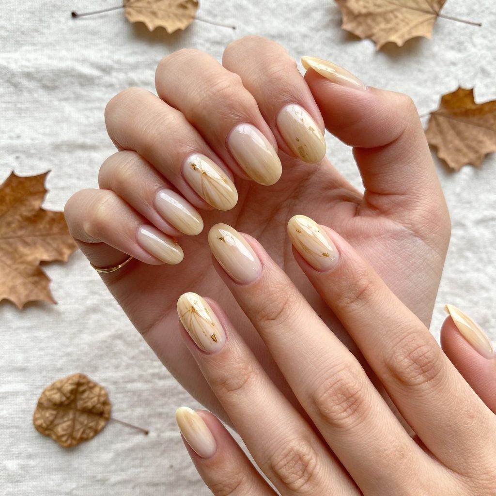 Pumpkin Spice Nude Nails