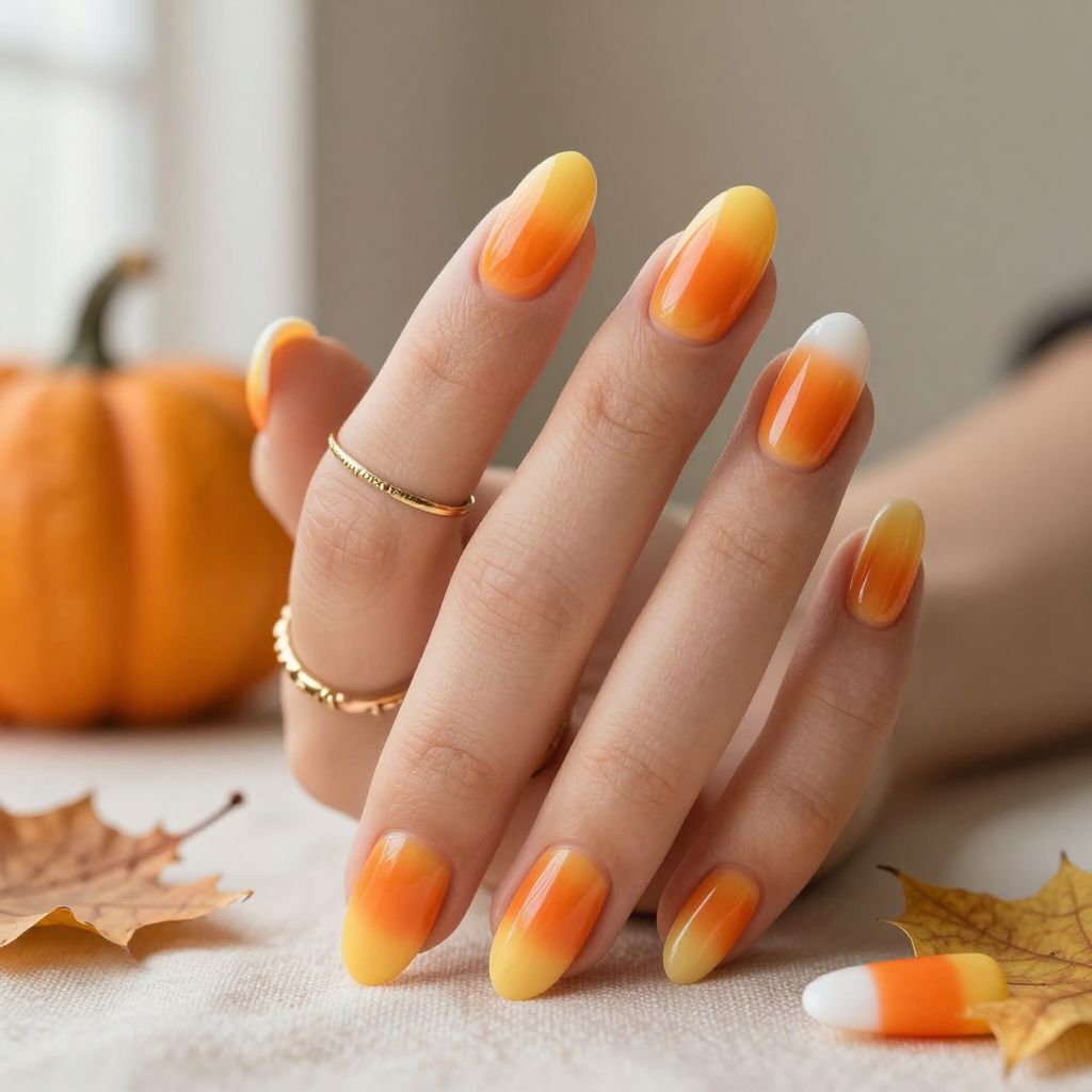 Candy Corn Ombre Nails