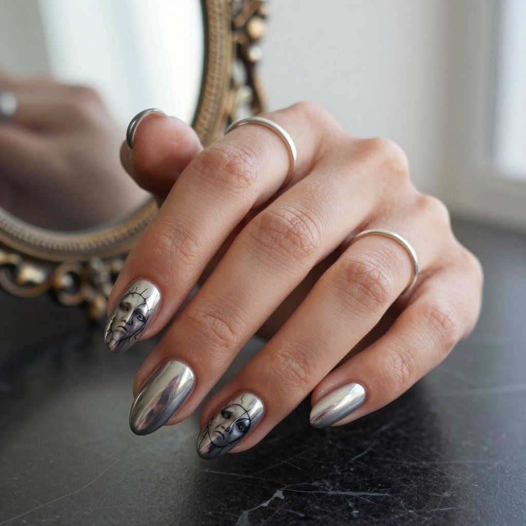 Haunted Mirror Nail Art