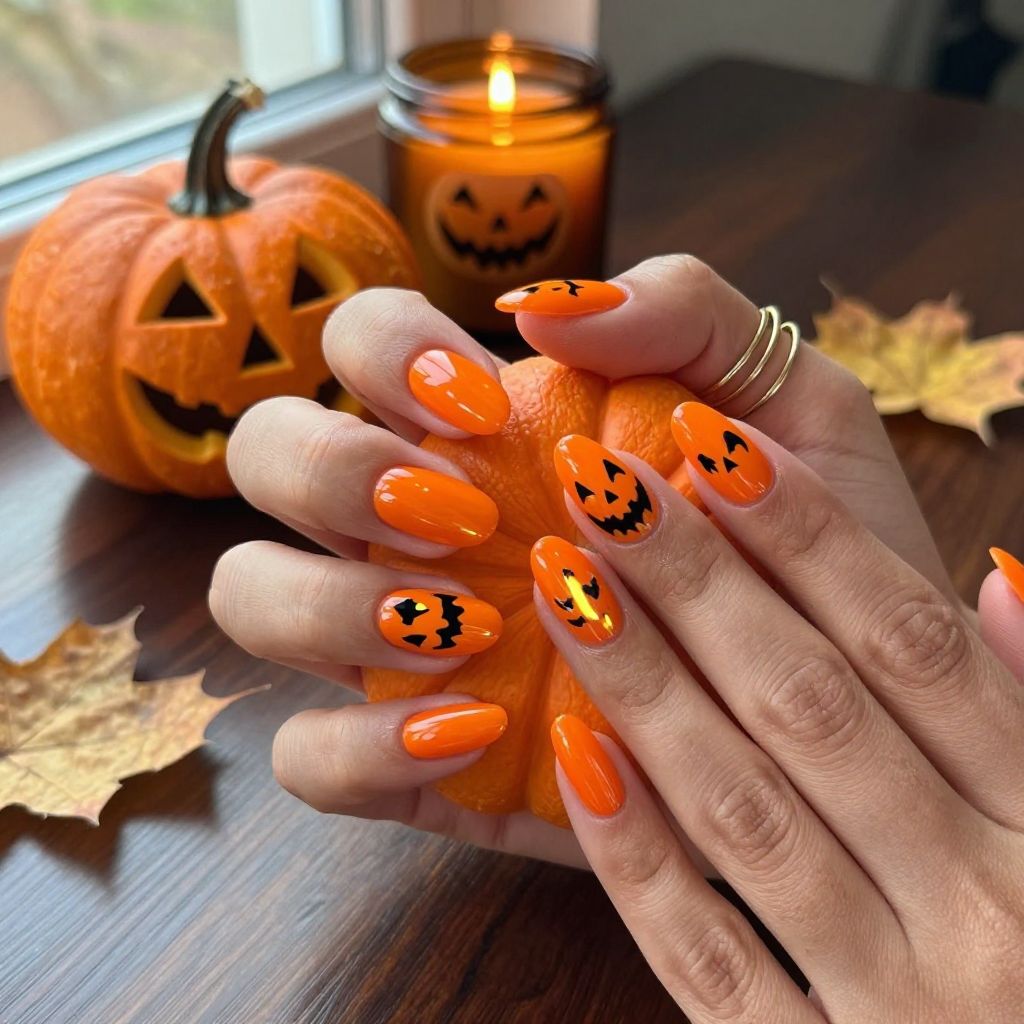 Glowing Jack O'Lantern Pumpkins