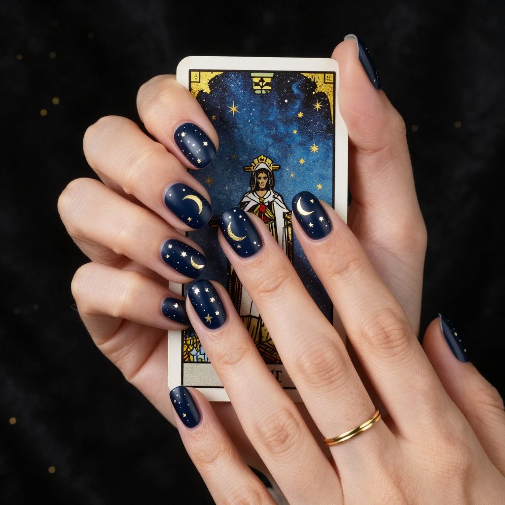 Mystical Tarot Symbols Halloween nails