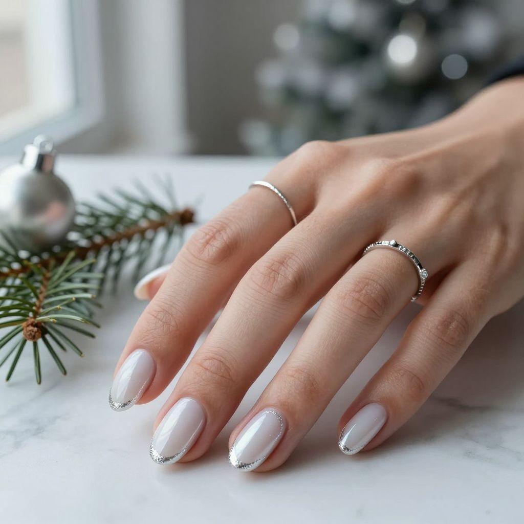 Silver Foil French with Iridescent Shimmer