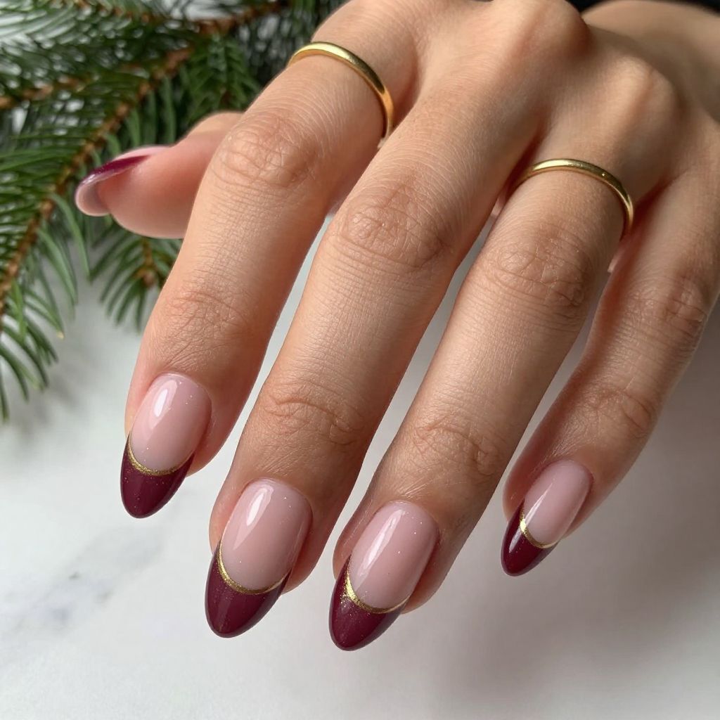 Burgundy Ombré with Gold Accents