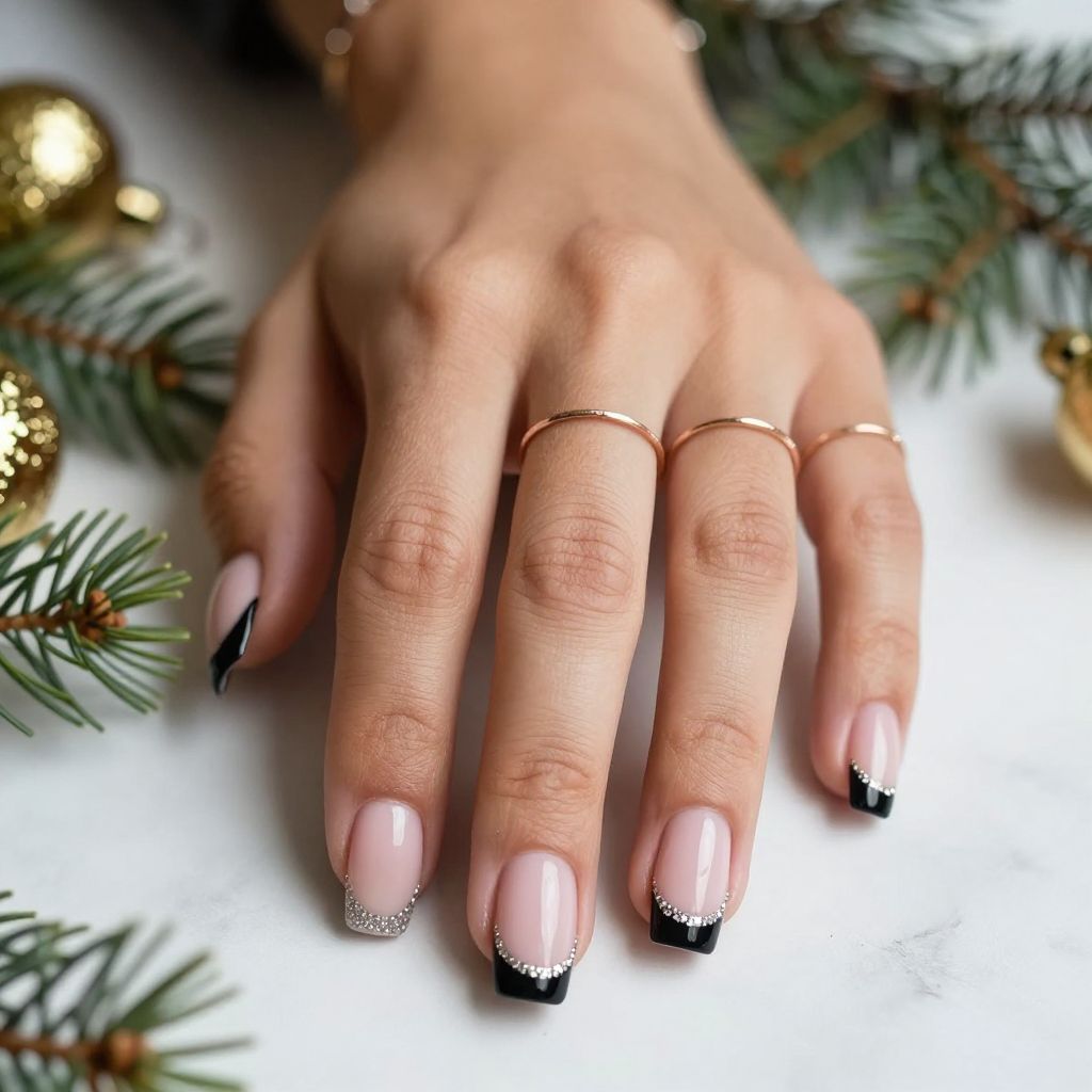 Black Tips with Diamond Dust Edge