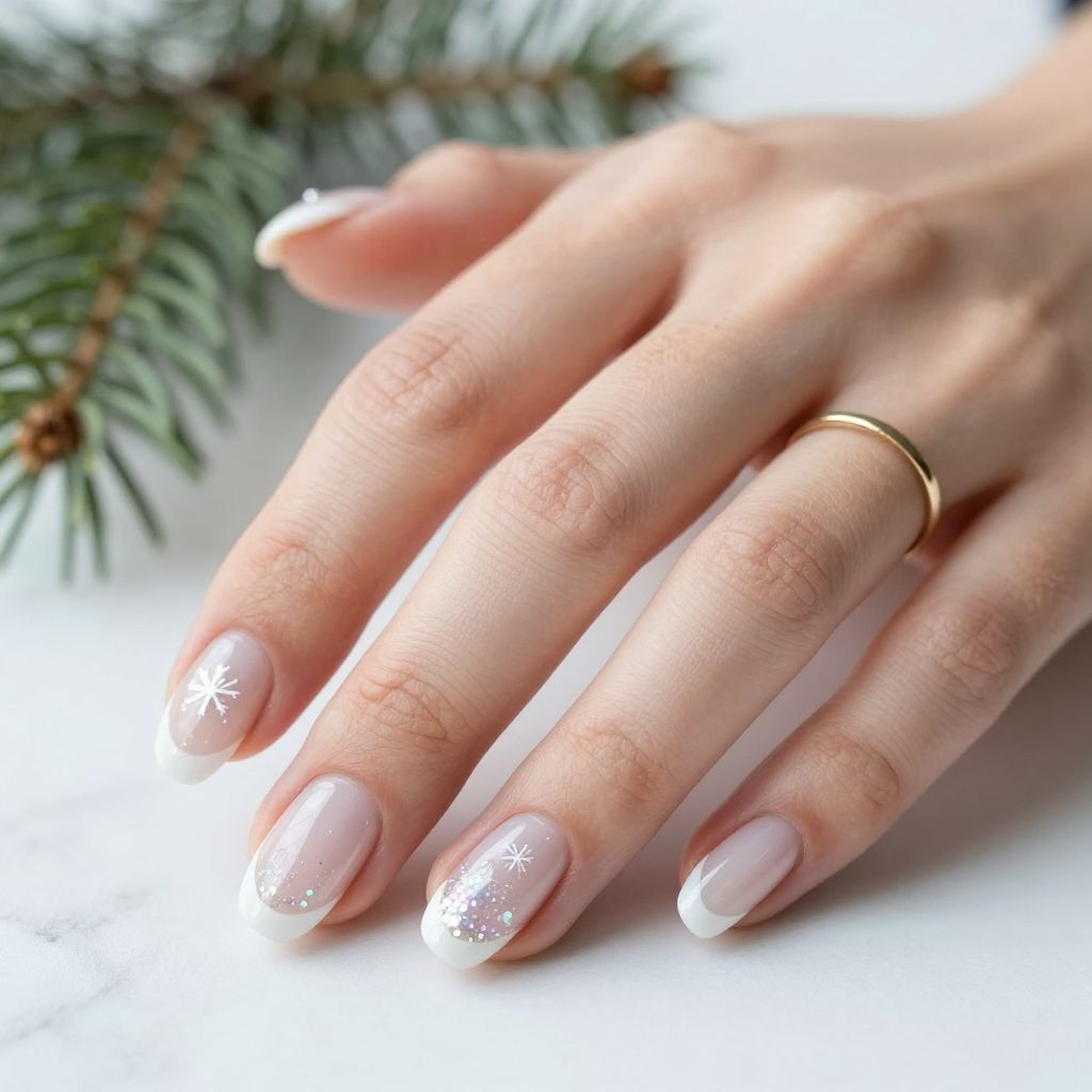 Winter White with Holographic Glitter