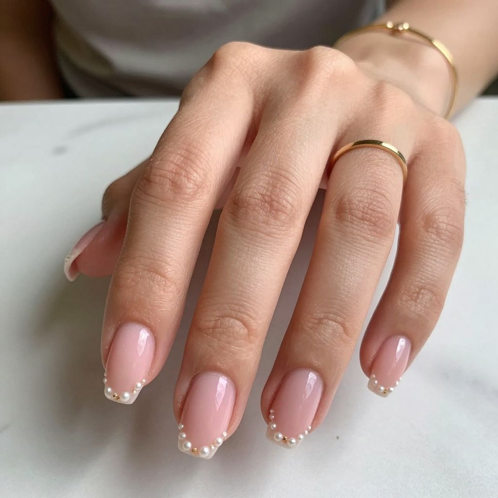 Soft Pink Gradient with Pearl Details