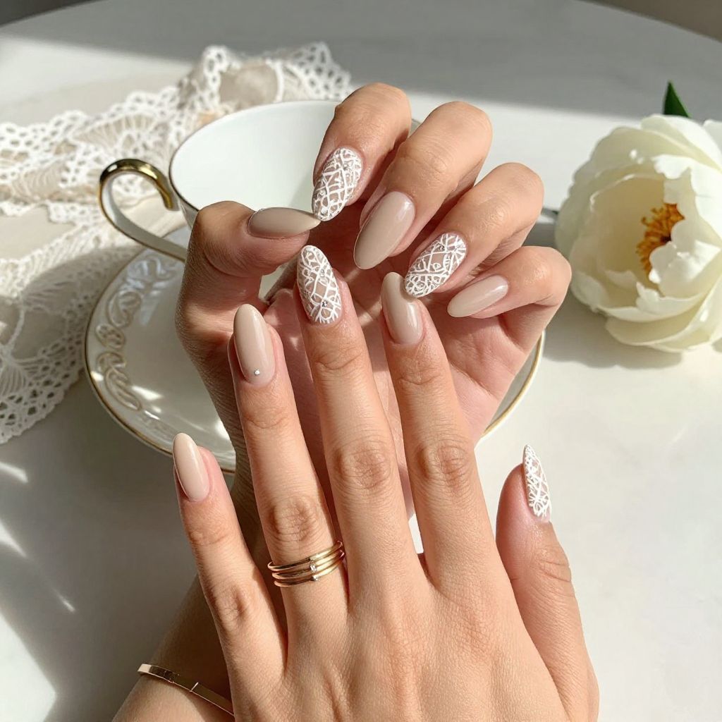 Nude Base with Delicate Lace Overlay