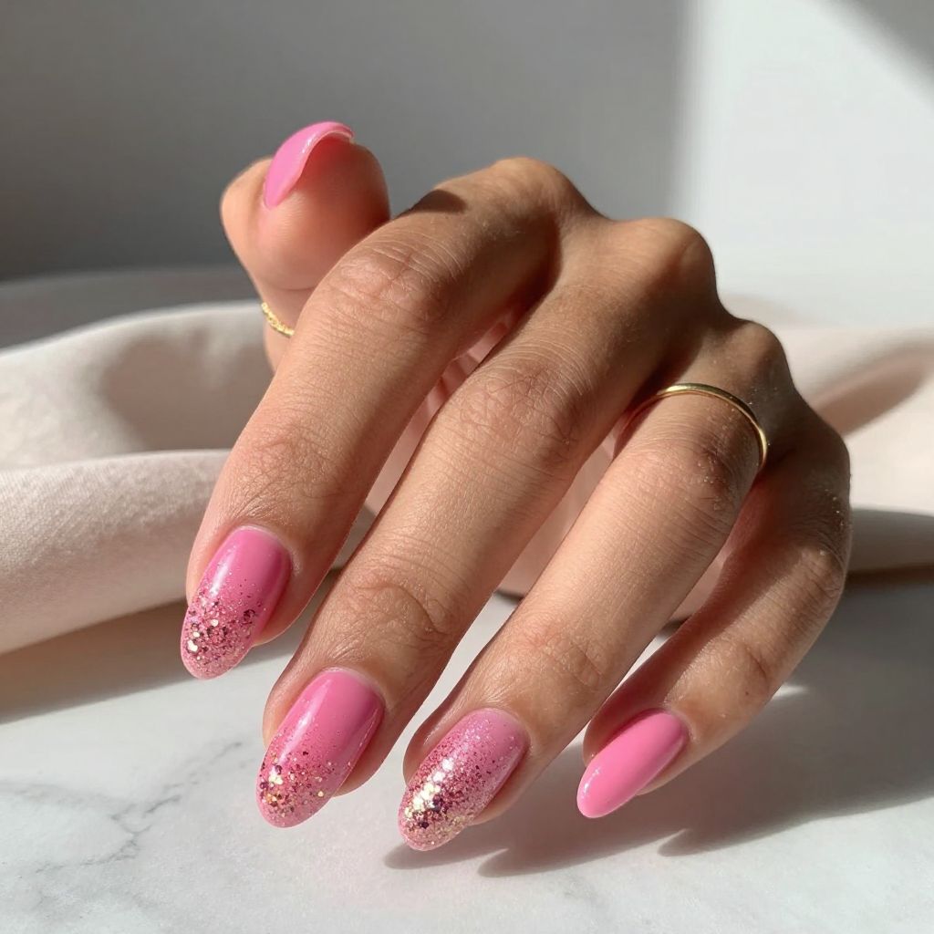 Hot Pink Glitter Gradient