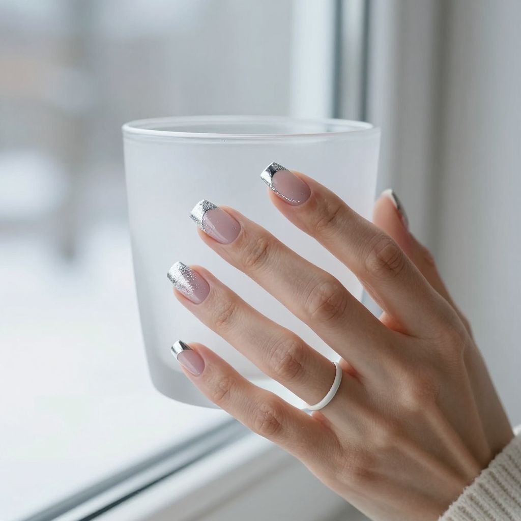 Frosty French twist with silver chrome tips