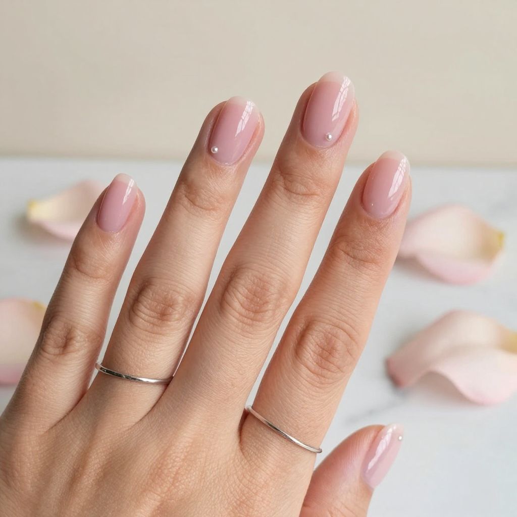Sheer Pink Oval Jelly Nails