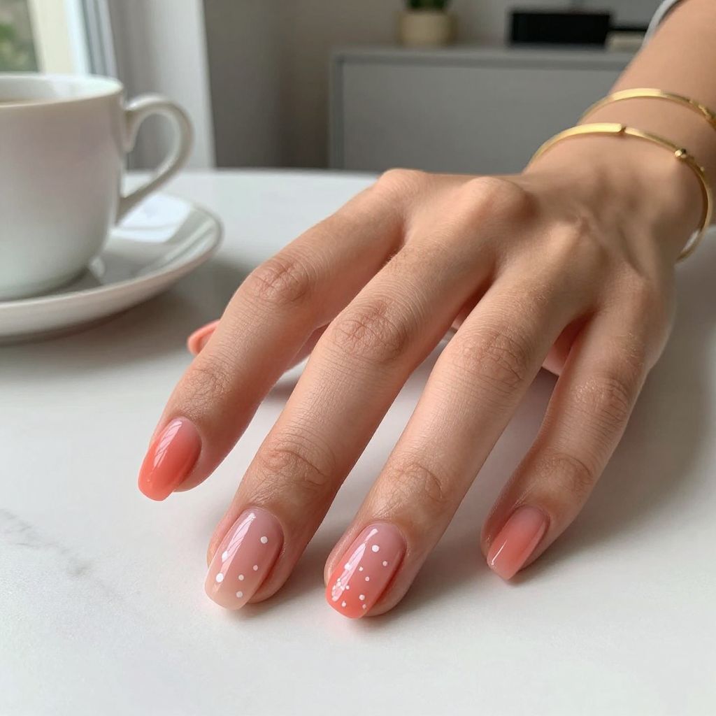 Coral Jelly Squoval Nails