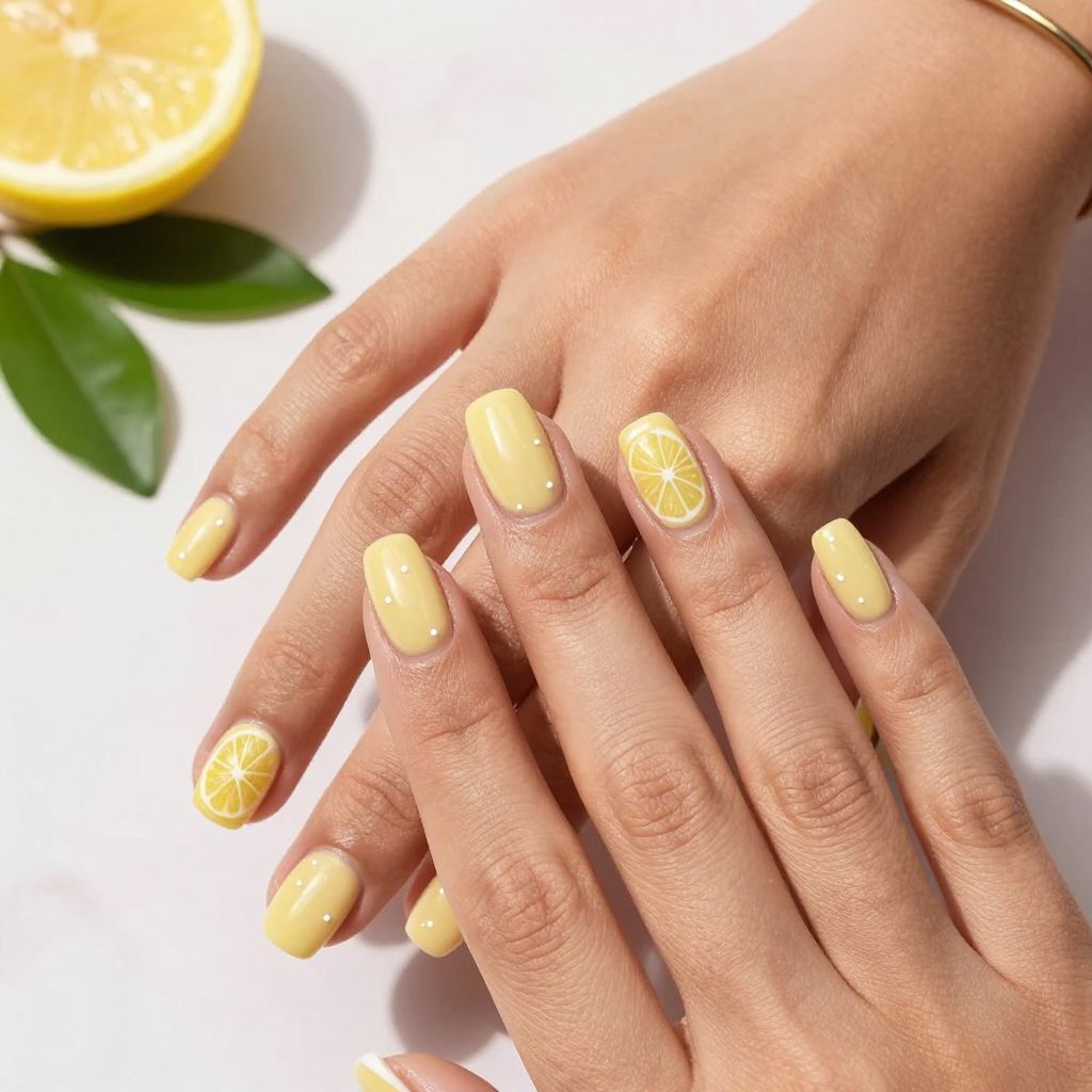 Lemon Jelly Short Nails