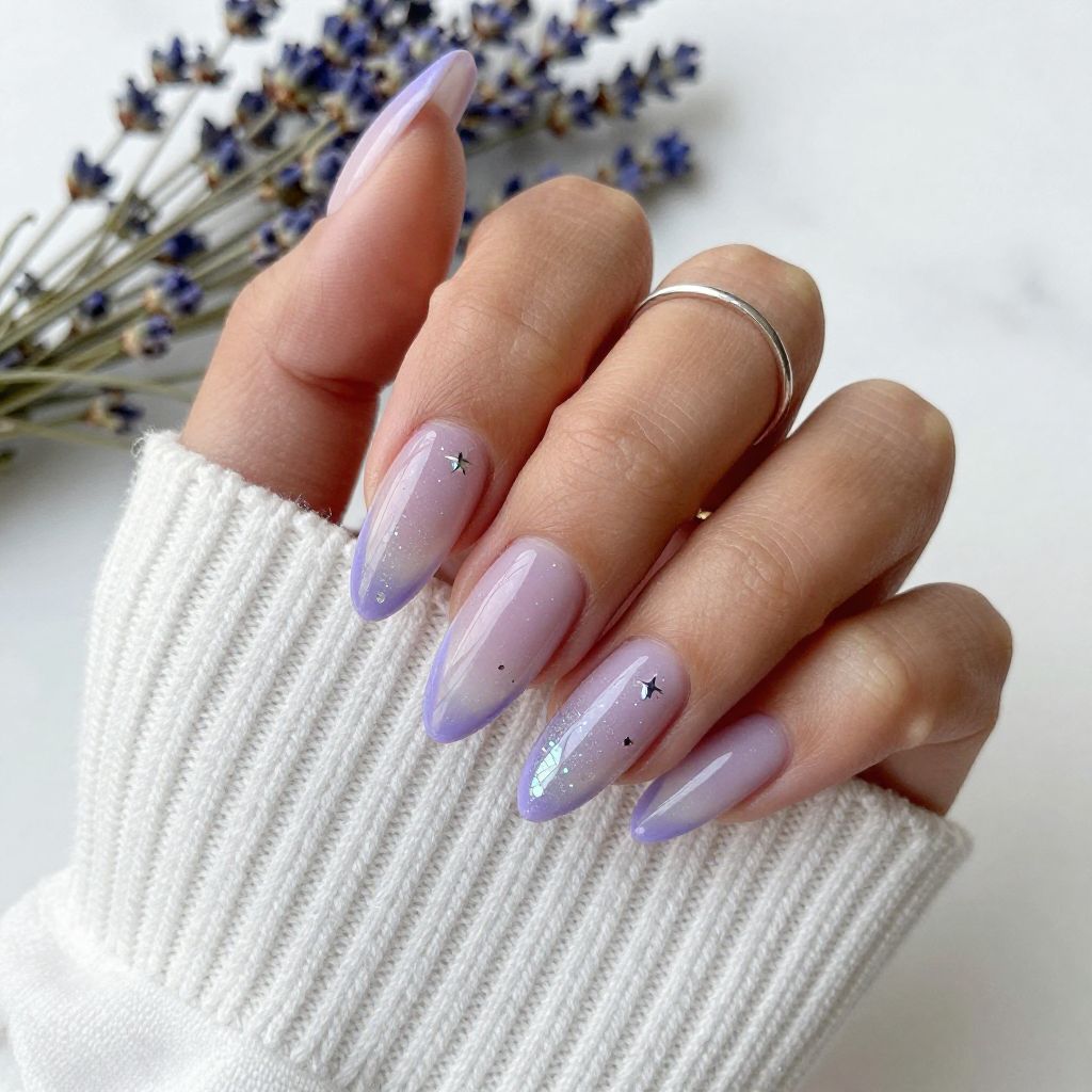 Lavender Jelly Coffin Nails