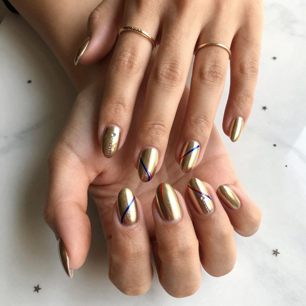 Metallic Gold with Patriotic Accents