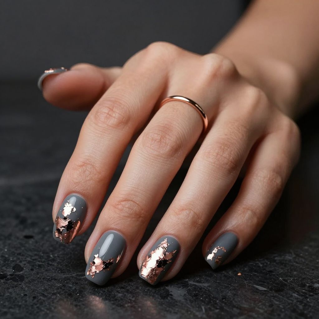 Metallic Foil Mosaic July nail idea