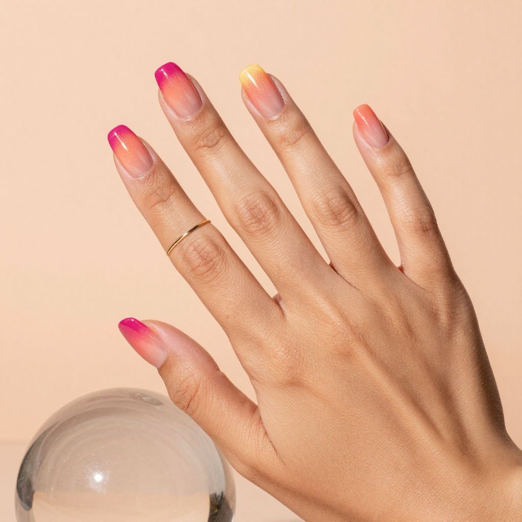 Sunset gradient nails