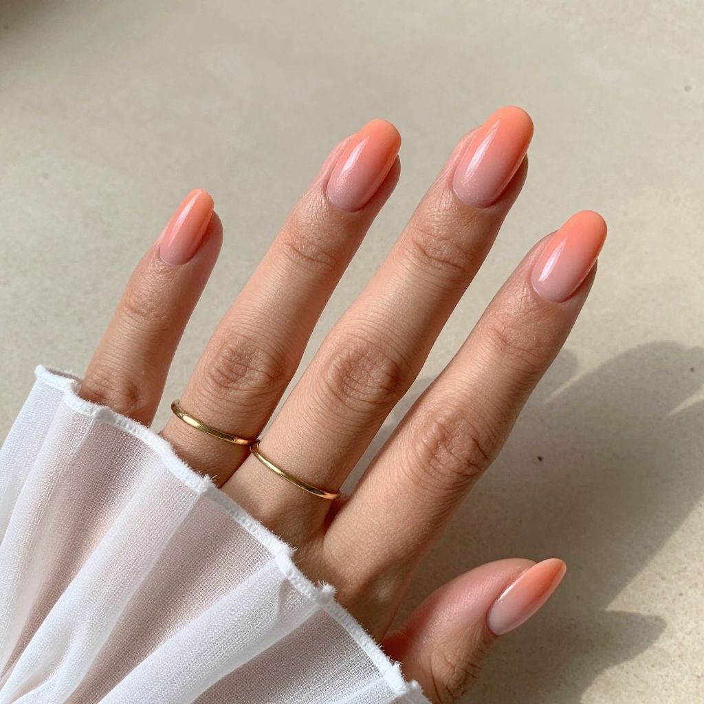 Sunset Ombre Coffin Nails