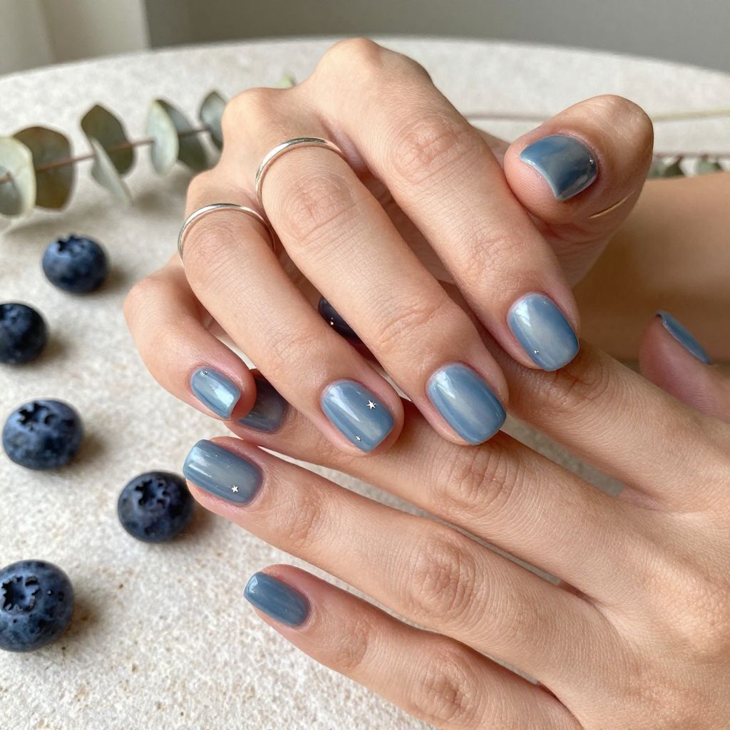 Blueberry Milk Short Nails