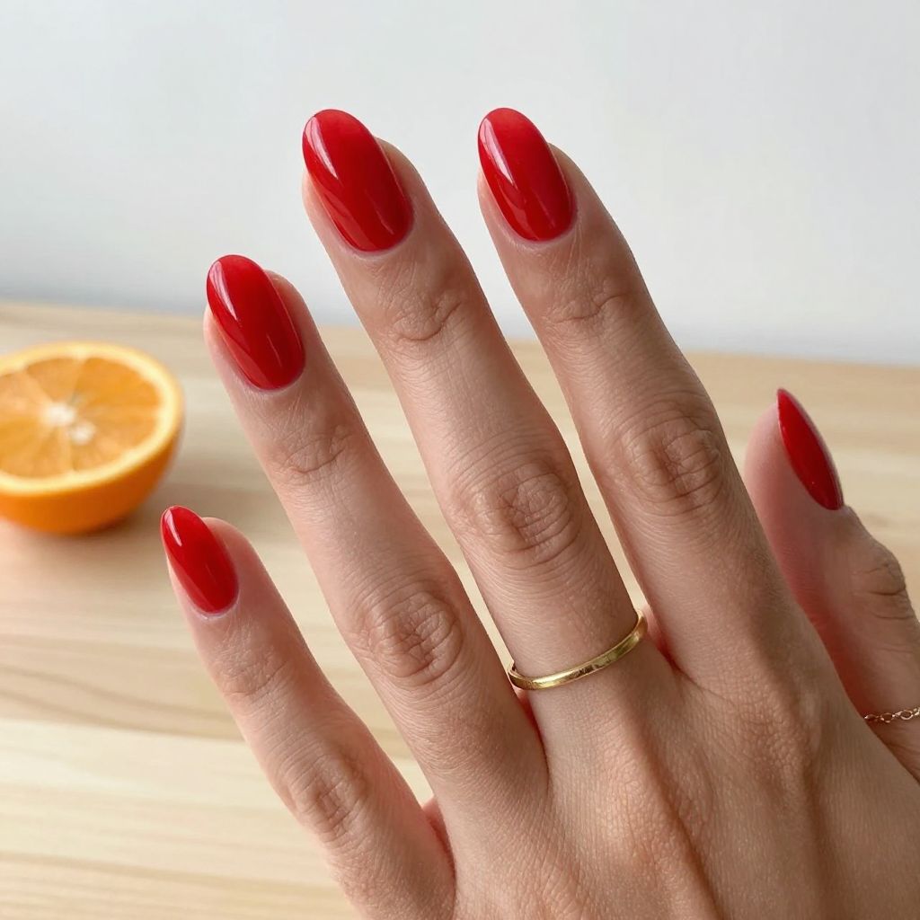 Tomato Red Jelly Nails