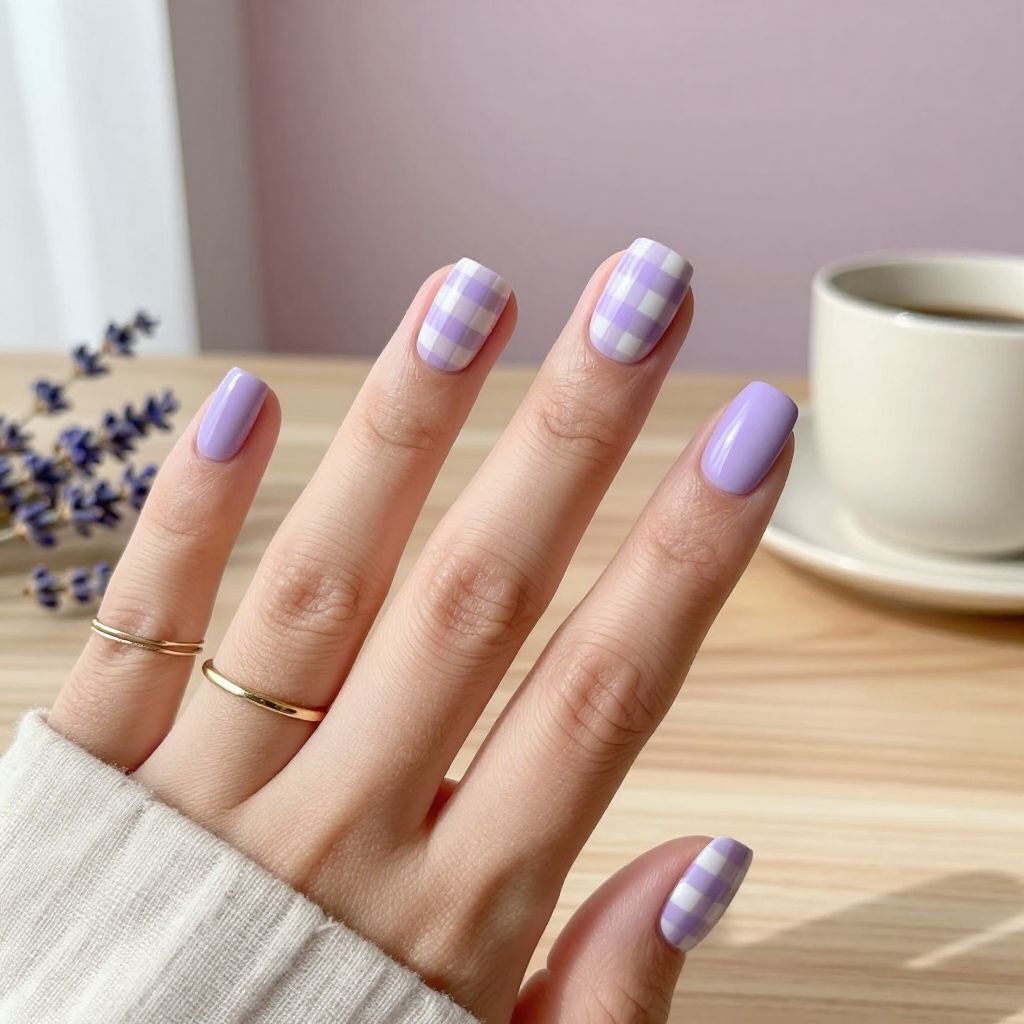 Lavender Cat Eye Nails