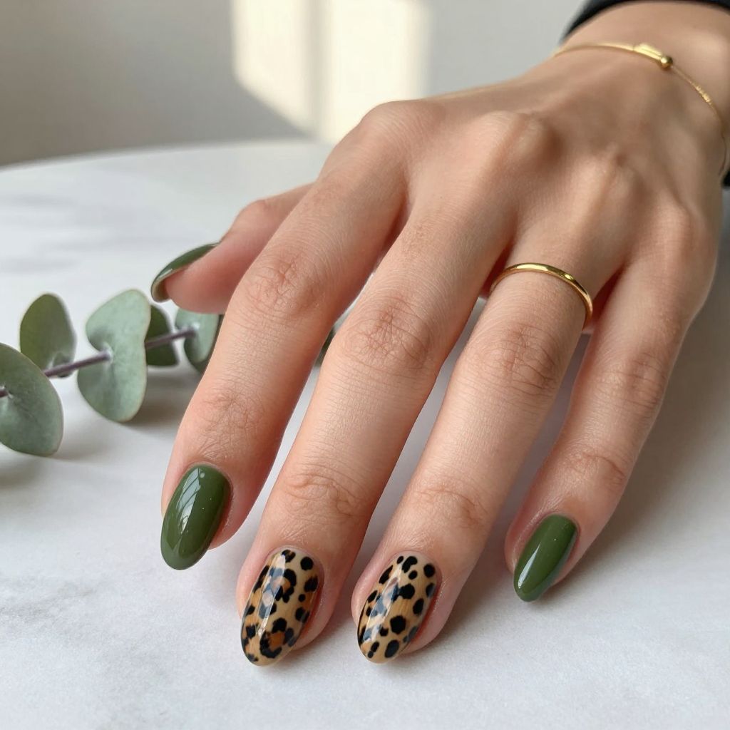 Green Leopard Statement Set