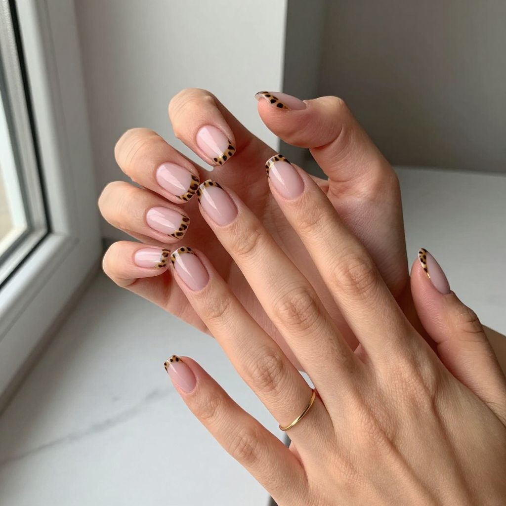 Leopard French Manicure