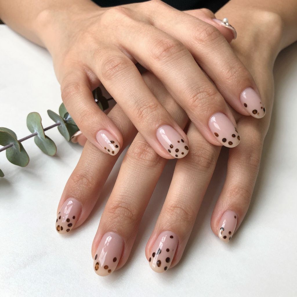 Micro Leopard on Short Natural Nails