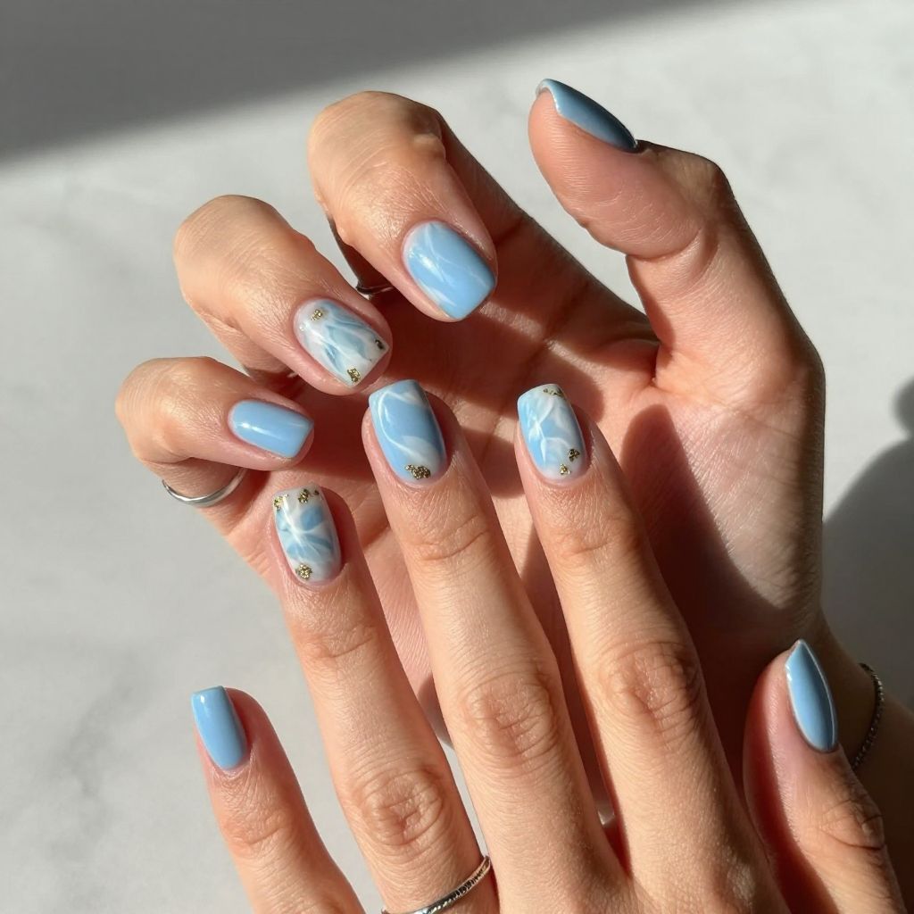 Baby Blue Marble Swirl