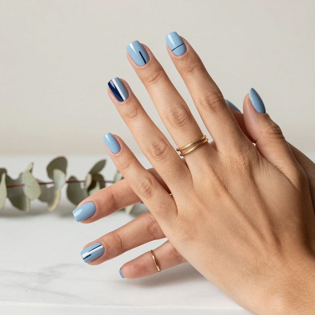 Minimalist Blue Geometric Lines