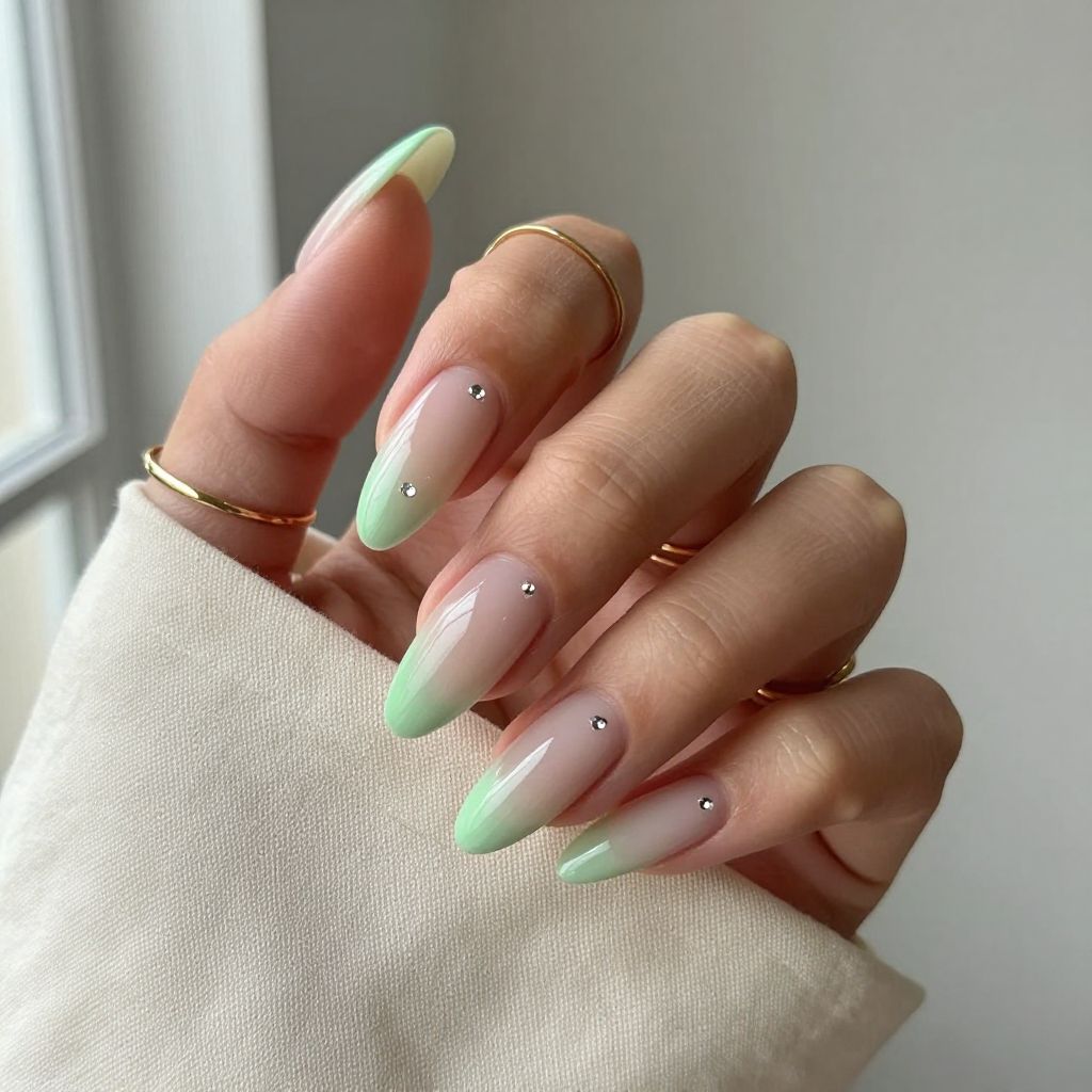 Light Green Aura Nails