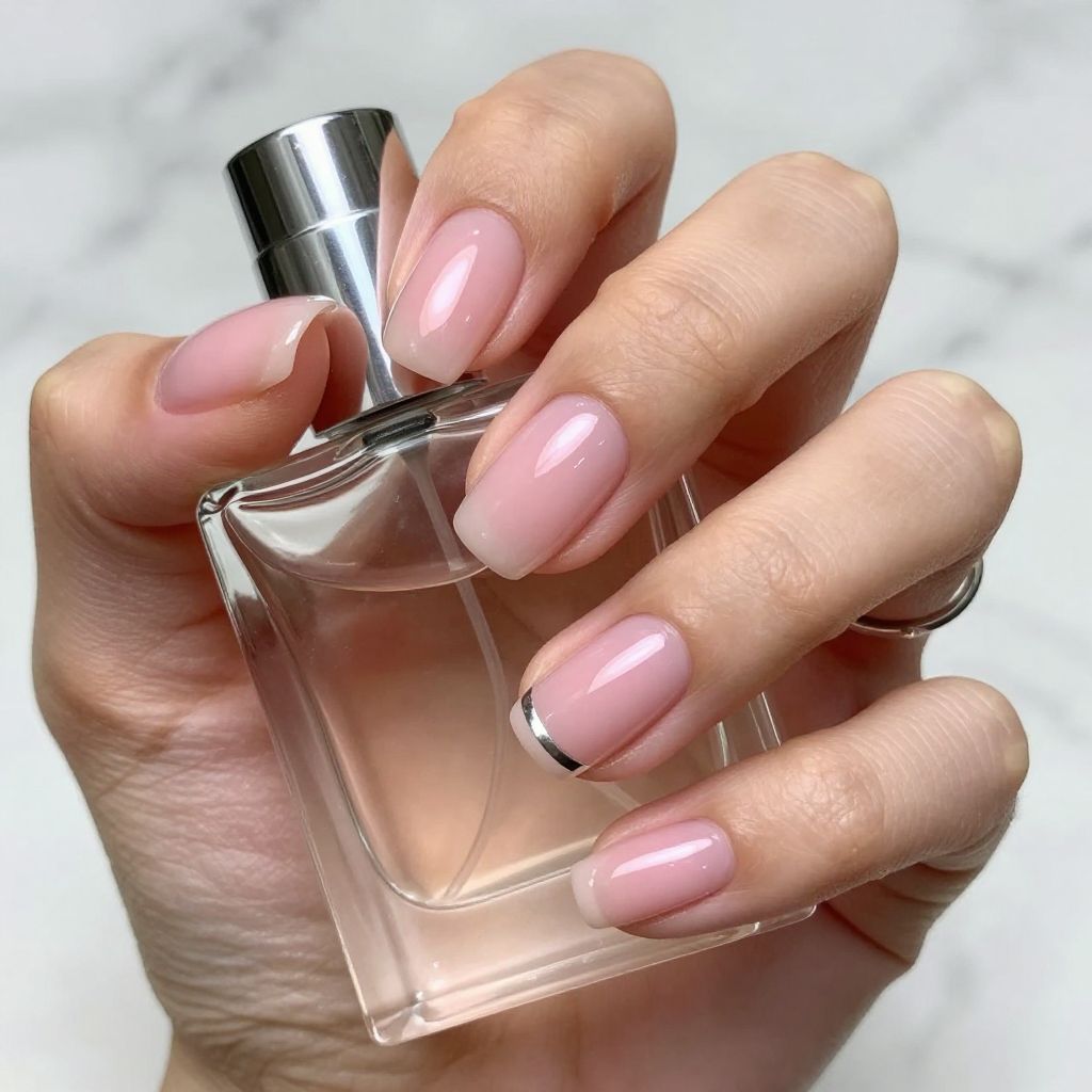Jelly Glass Sheer light pink nails