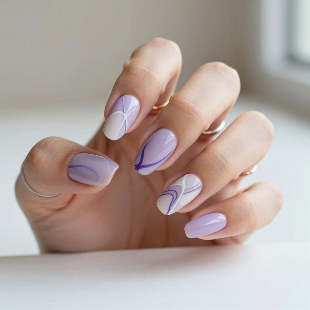 Abstract Lavender Lines