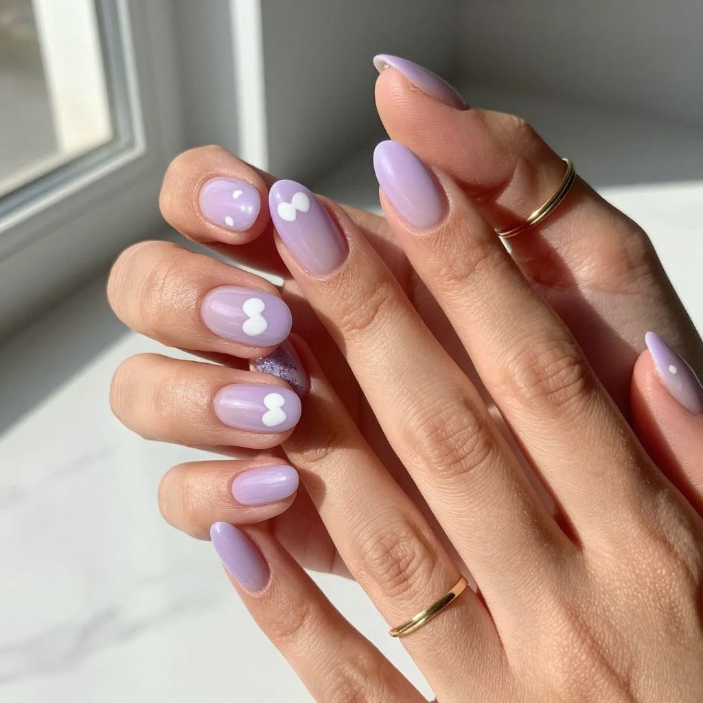 Soft Purple and White Hearts