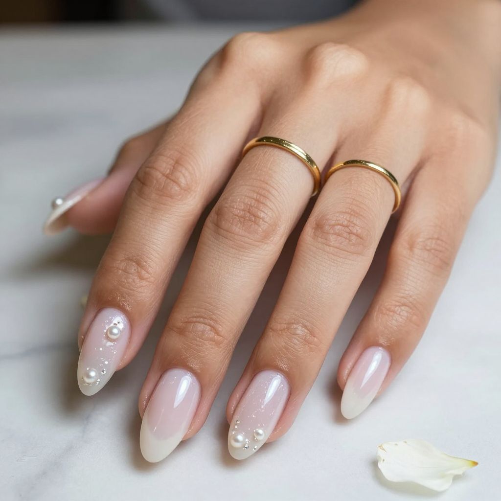 Opal Effect Almond Nails