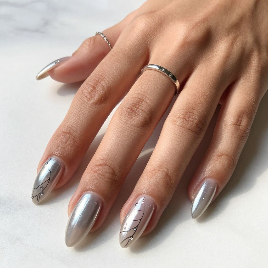 Chrome Almond Nails