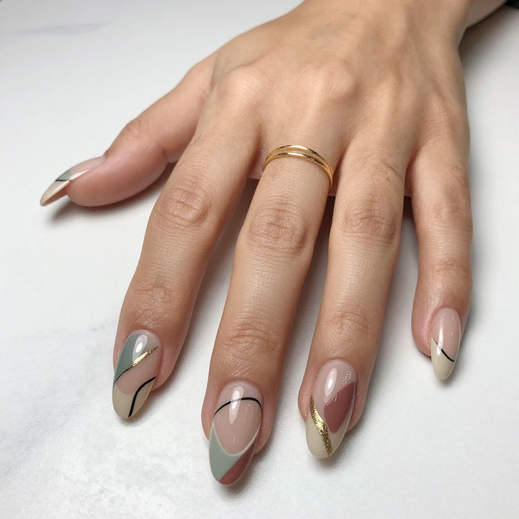 Abstract Mixed Media Coffin Nails