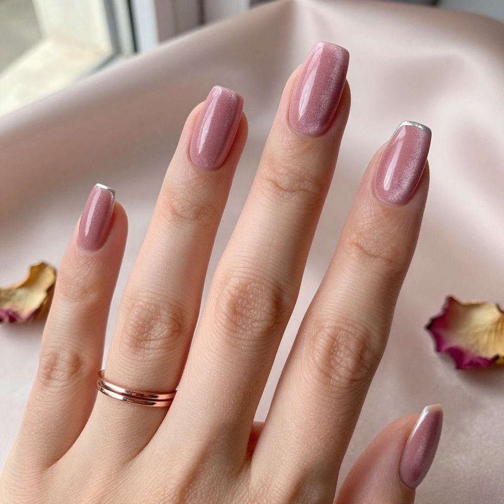 Soft Pink Velvet Coffin Nails