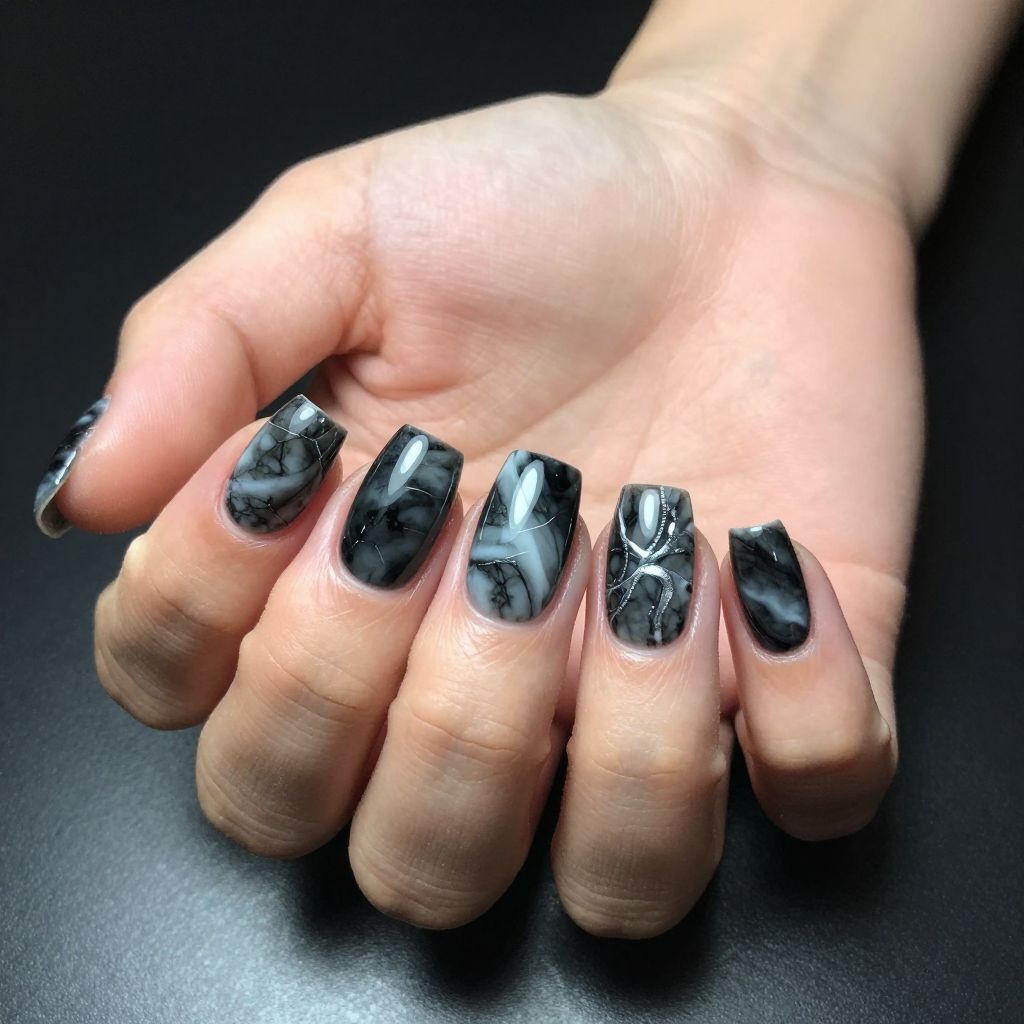 Marble nail idea 13